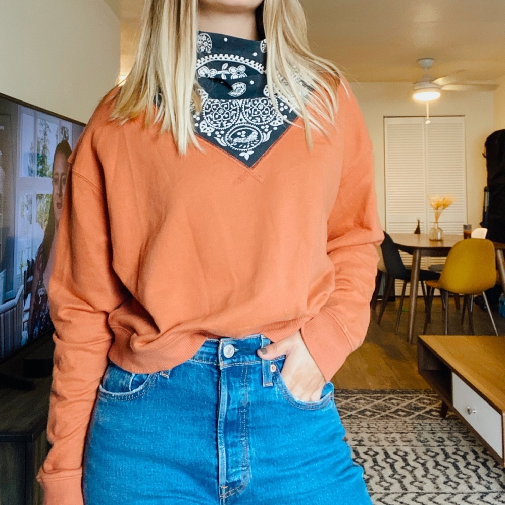Navy and Orange Bandana Sweatshirt
